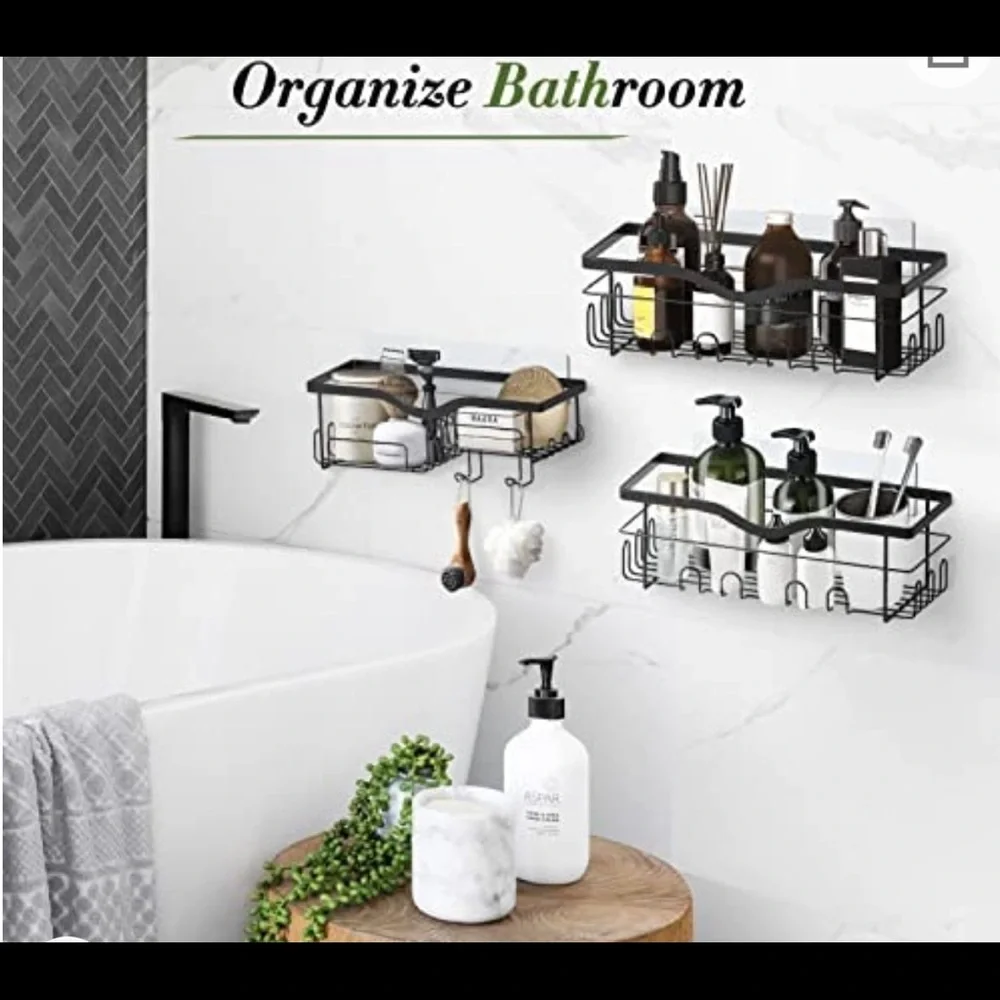 Black shower caddy organizer